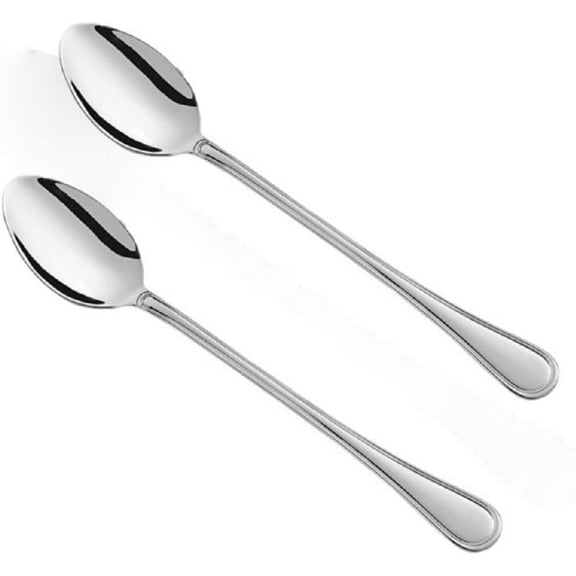 TrueCraftware- Set of 2 Luxor 13 Solid Spoon Stainless Steel- Serving Utensils Spoon Flatware Cutlery Kitchen Tableware Buffet Serving Utensils Cooking Basting Serving for Home Kitchen Restaurant
