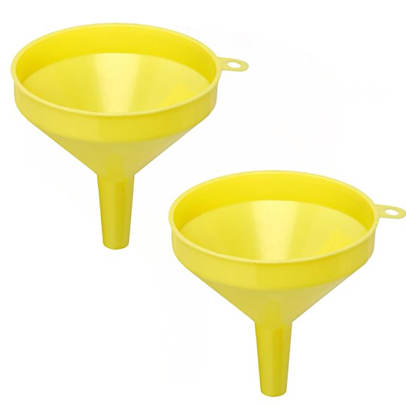 TrueCraftware- Set of 2 Plastic 8 oz. Kitchen Funnel Yellow Color- Kitchen Gadgets Accessories Funnels for Filling Water Bottle Liquid Transfer Dry Ingredients & Powder Durable Kitchen Funnel