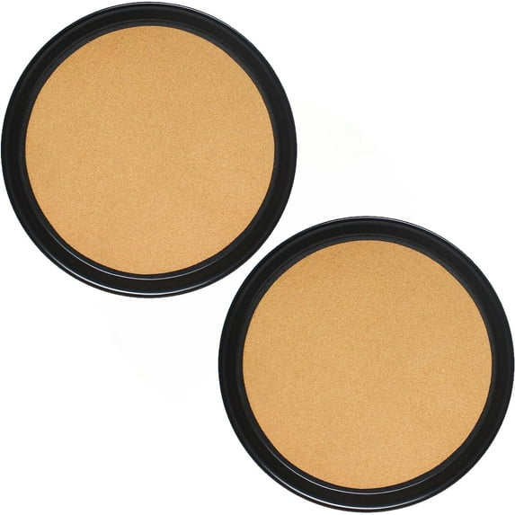 TrueCraftware- Set of 2 Round 12” Anti-Slip Serving Tray with Cork Surface Black Color- Multi-Purpose Serving Trays Food Server Food Service Trays for Restaurant Parties Breakfast Cafe Bar