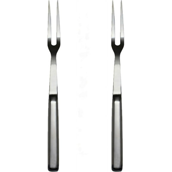TrueCraftware- Set of 2 Stainless Steel 2 Tine Pot Fork- Carving Fork Pot Fork Steak Fork for Meat Serving Utensils Cooking Spoons Utensil Large Serving Utensils for Home Restaurant Buffet Banquet