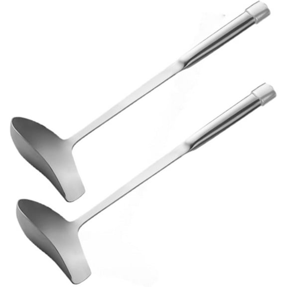 TrueCraftware- Set of 2 Stainless Steel 2 oz. Spout Ladle- Soup Serving Spoon Ladles Sauce Ladle Serving Utensils Cooking Spoons Utensil Large Serving Utensils for Home Restaurant Buffet Banquet