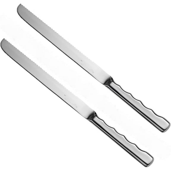 TrueCraftware- Set of 2 Stainless Steel Slicing Knife- Ultra Sharp Meat Cutting and BBQ Knife Carving Knife Best for Slicing Roasts Meats Fruits and Vegetables for Home Restaurant Buffet Banquet
