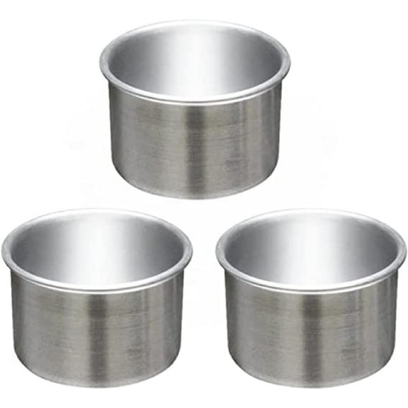 TrueCraftware- Set of 3 Aluminum 3" X 2" Round Layer Cake Baking Pan- Bakeware for Cake Pizza Layer Cake Pans Easy Releasing Cake Baking Pans Circle Cake Pans Cake Tin Cheesecake Mold