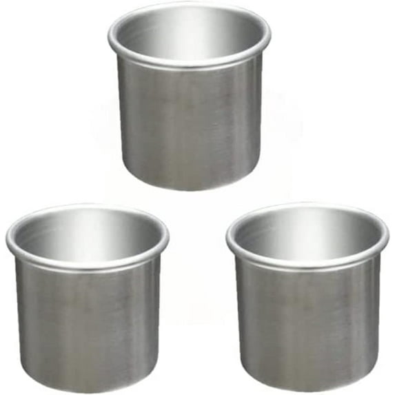 TrueCraftware- Set of 3 Aluminum 3" X 3" Round Layer Cake Baking Pan- Bakeware for Cake Pizza Layer Cake Pans Easy Releasing Cake Baking Pans Circle Cake Pans Cake Tin Cheesecake Mold