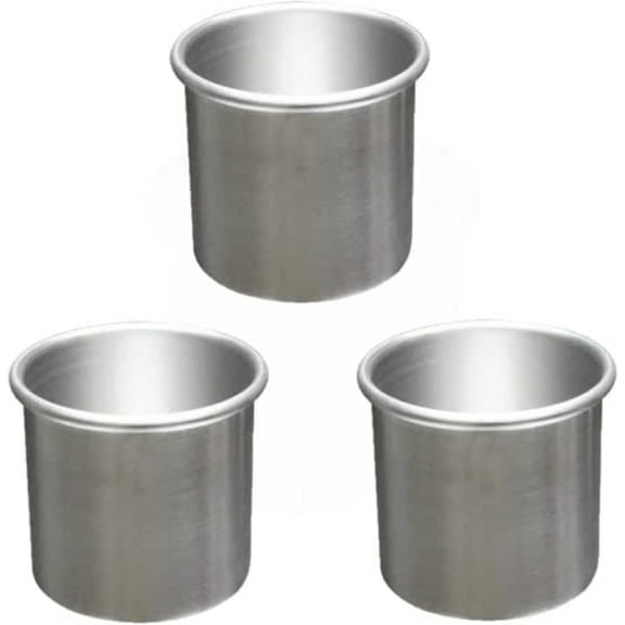 TrueCraftware- Set of 3 Aluminum 3" X 3" Round Layer Cake Baking Pan- Bakeware for Cake Pizza Layer Cake Pans Easy Releasing Cake Baking Pans Circle Cake Pans Cake Tin Cheesecake Mold