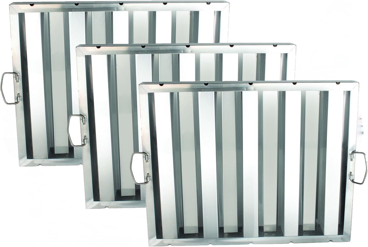 TrueCraftware- Set of 3 Stainless Steel 20" W x 16" H Commercial Kitchen Hood Filter- Restaurant Hood Filters Range Hood Filter Range Hood Baffle Grease Filter for Restaurant Kitchen Exhaust Hoods
