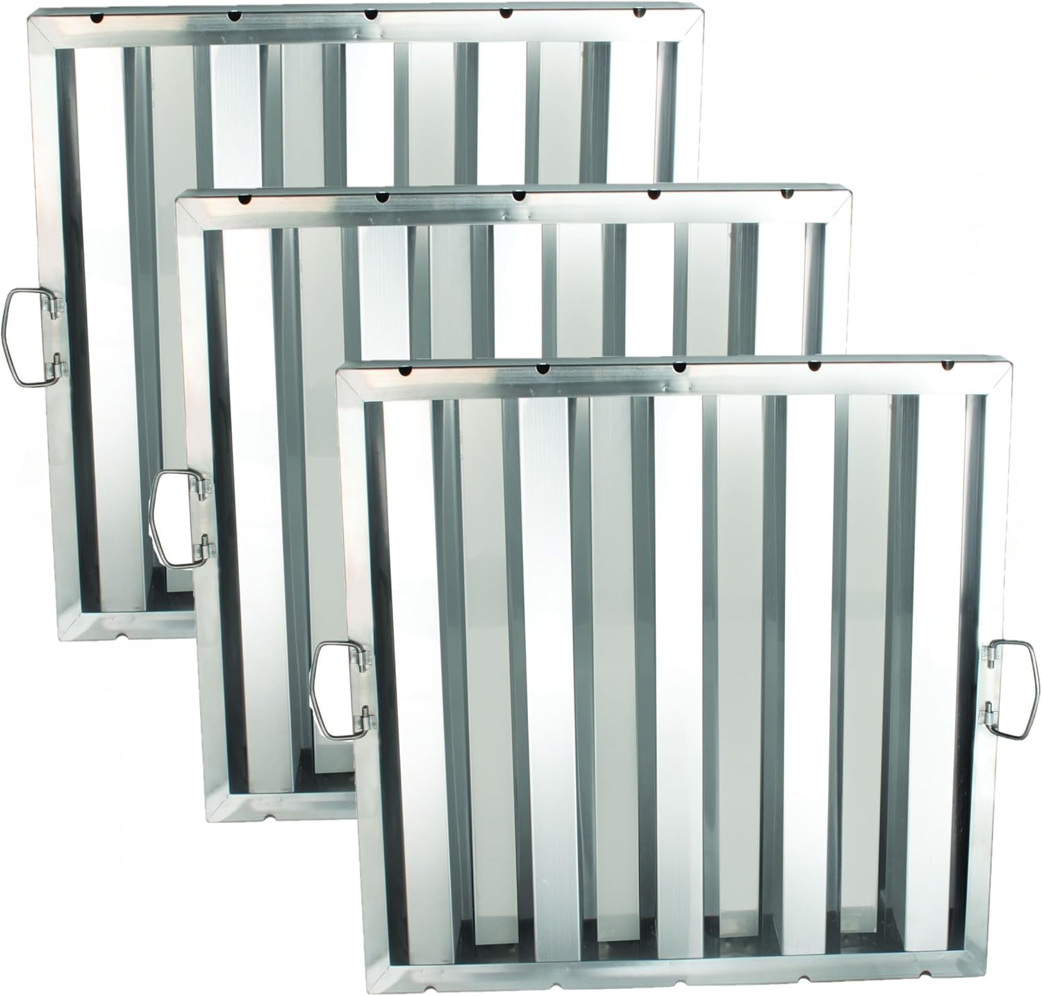 TrueCraftware- Set of 3 Stainless Steel 20" W x 20" H Commercial Kitchen Hood Filter- Restaurant Hood Filters Range Hood Filter Range Hood Baffle Grease Filter for Restaurant Kitchen Exhaust Hoods