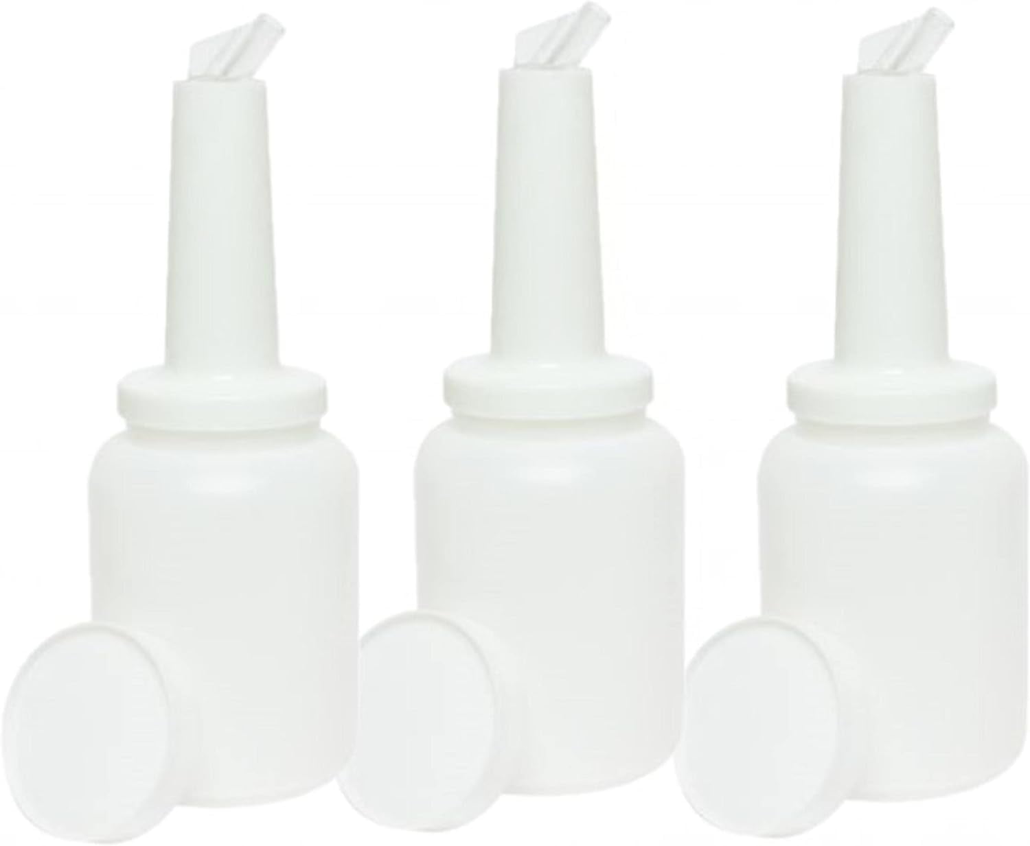 TrueCraftware Set of 3 White 2 qt Pour and Store Fruit Juice and