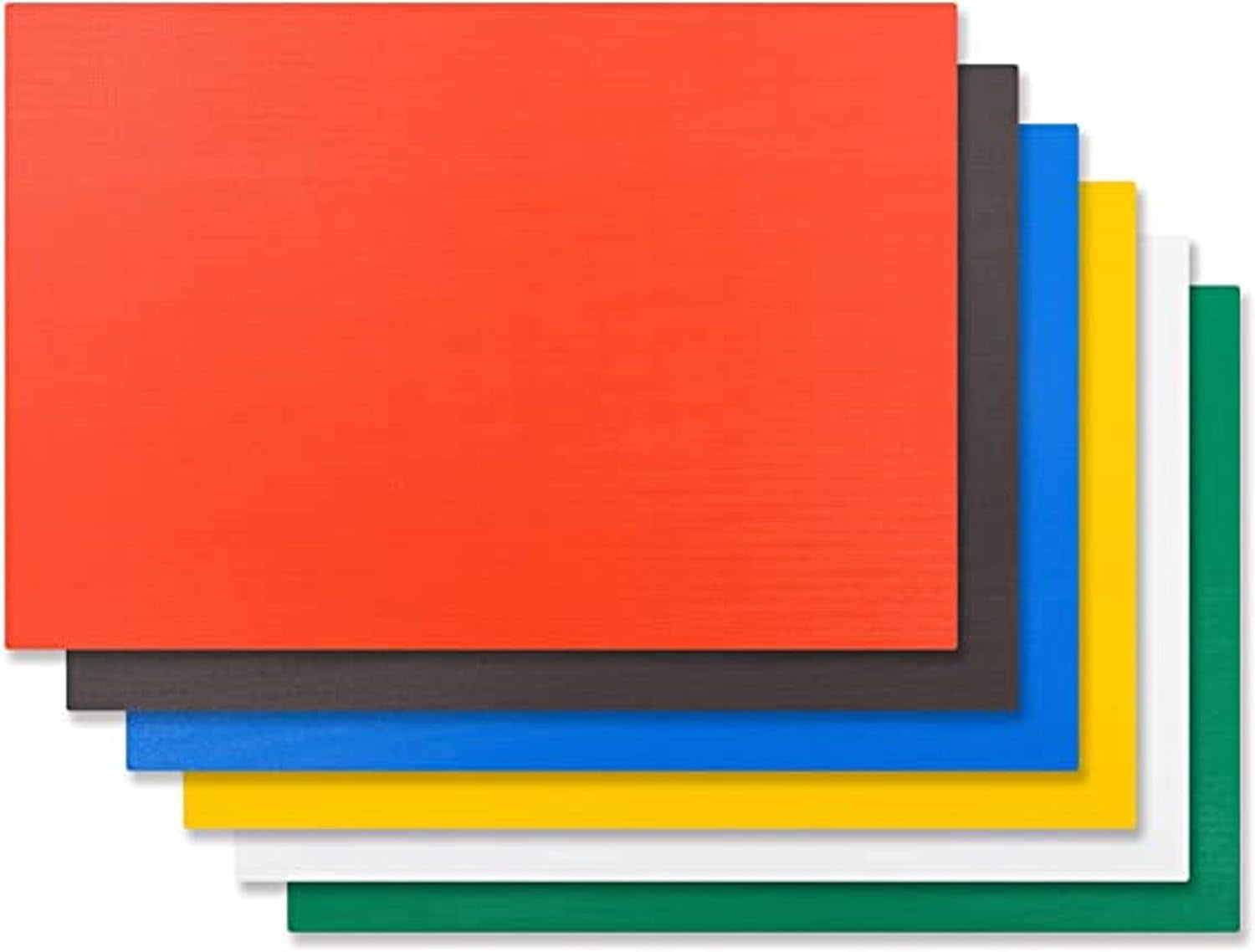 TrueCraftware- Set of 6 Cutting Boards for Kitchen 20" X 15" X 1/2” Assorted Colors- Color Coded Plastic Commercial Chopping Board Anti Slip Surface  for Chopping Food Cutting Mat