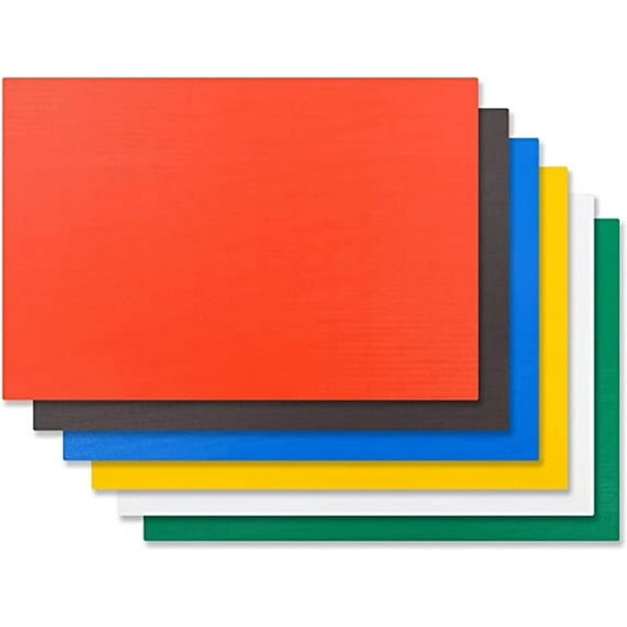 TrueCraftware- Set of 6 Cutting Boards for Kitchen 20" X 15" X 1/2 Assorted Colors- Color Coded Plastic Commercial Chopping Board Anti Slip Surface for Chopping Food Cutting Mat