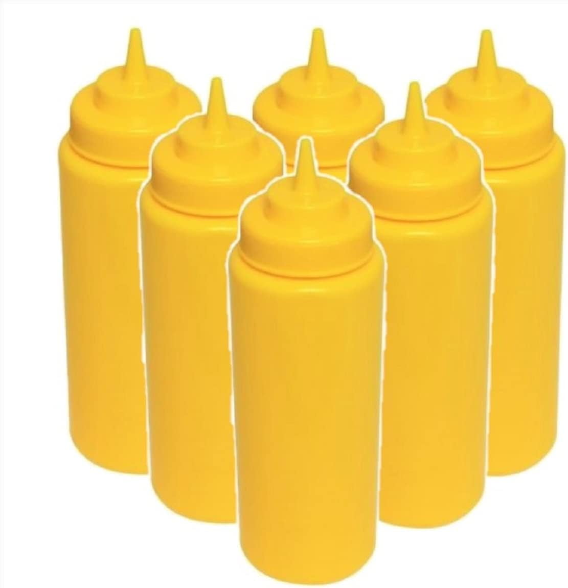 TrueCraftware- Set of 6 Squeeze Condiment Wide Mouth Dispensing Bottles ...