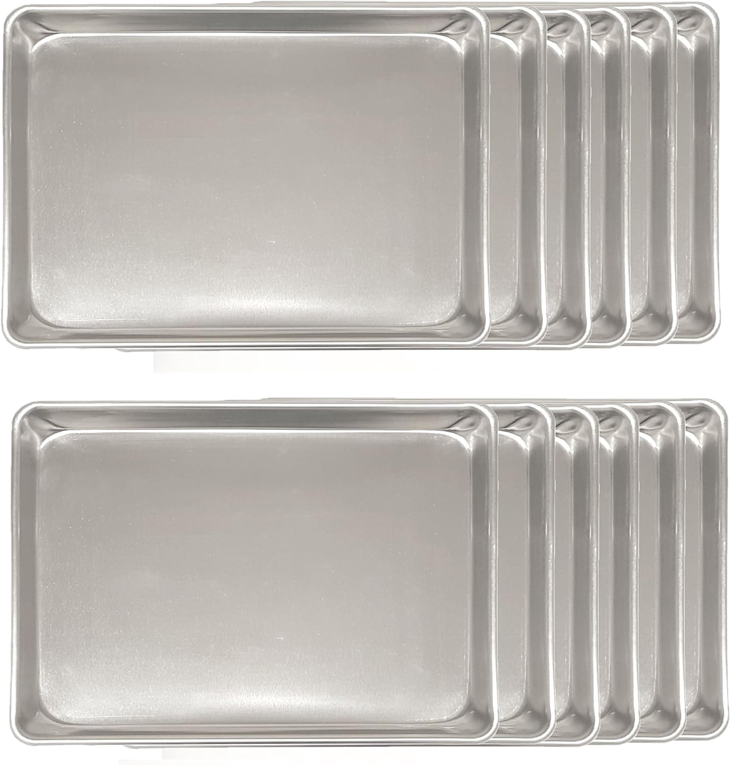 TrueCraftware-Set of 12 Aluminum 18 Gauge Commercial Baker's Half-Size Sheet/Baking Tray/Pan / 13" x 18"