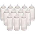 thumbnail image 1 of TrueCraftware- Set of 12 Squeeze Condiment Wide Mouth Dispensing Bottles 32 oz Clear- Plastic Squeeze Bottle For Sauces Spreads Ketchup Mustard Mayo, 1 of 7
