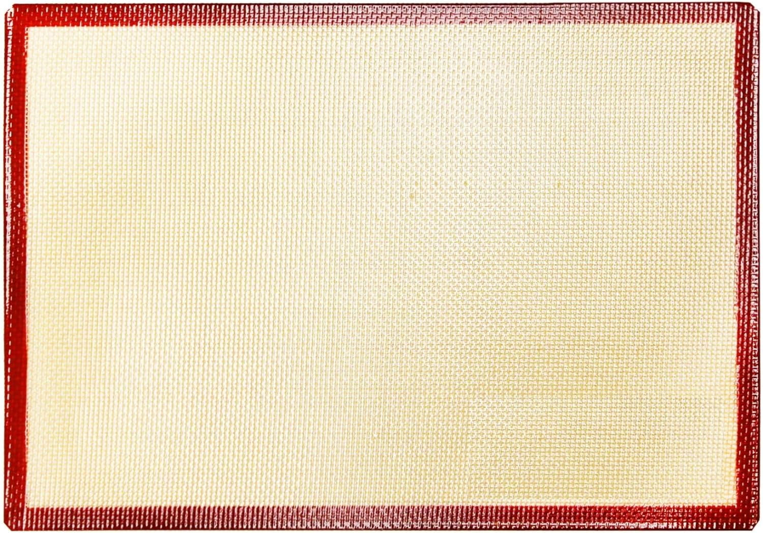 TrueCraftware- Silicone Rectangular Baking Mat 11-7/8" x 16-1/2" fits 1/2 Size Sheet Pan -Nonstick Baking Mat Counter Mat Dough Rolling Mat Oven Liner Reusable