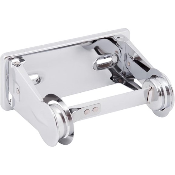 TrueCraftware-Single Roll Locking Toilet Tissue Dispenser fits 4" Diameter Toilet Paper Roll Chrome Plated- Bathroom Toilet Paper Holder Wall Mounted Toilet Roll Holder for Bathroom Kitchen Washroom