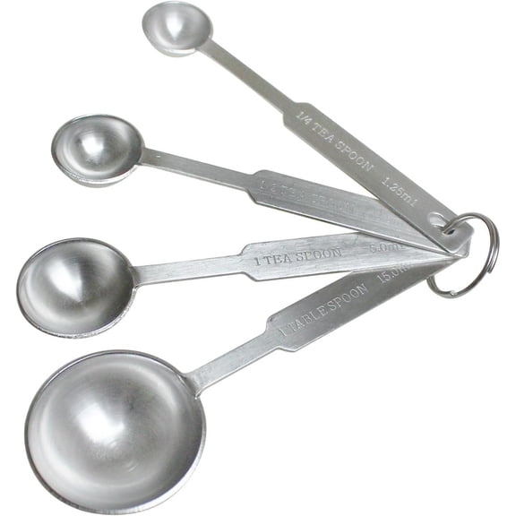 TrueCraftware- Stainless Steel Heavy Measuring Spoon Set Includes 1/4, 1/2, 1 tsp, 1 tbsp.- Measure Spoon for Baking & Cooking Dry and Liquid Ingredients Spoon Set Kitchen Gadgets