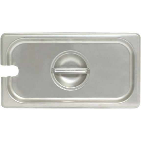 TrueCraftware- Third Size Slotted Stainless Steel Anti-Jamming Steam Pan Cover 24 Gauge- Notched Anti-Jam Steam Table Pan Lid Catering Metal Food Pan Cover for Restaurant Events Catering
