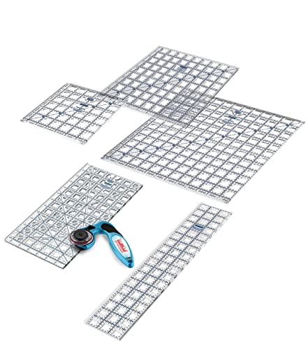TrueCut Quilting Ruler & Rotary Cutter Bundle | 5 Quilting Rulers ...