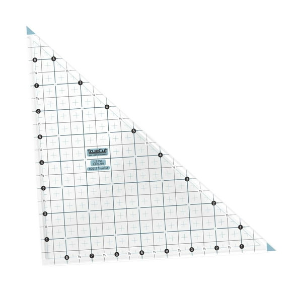 TrueCut Triangle Ruler - Right-Angle 90 Ruler With Track & Guide System - Works With TrueCut My Comfort Rotary Cutter & Other Rotary Cutters - Great Ruler For Fabric, Arts, And Crafts