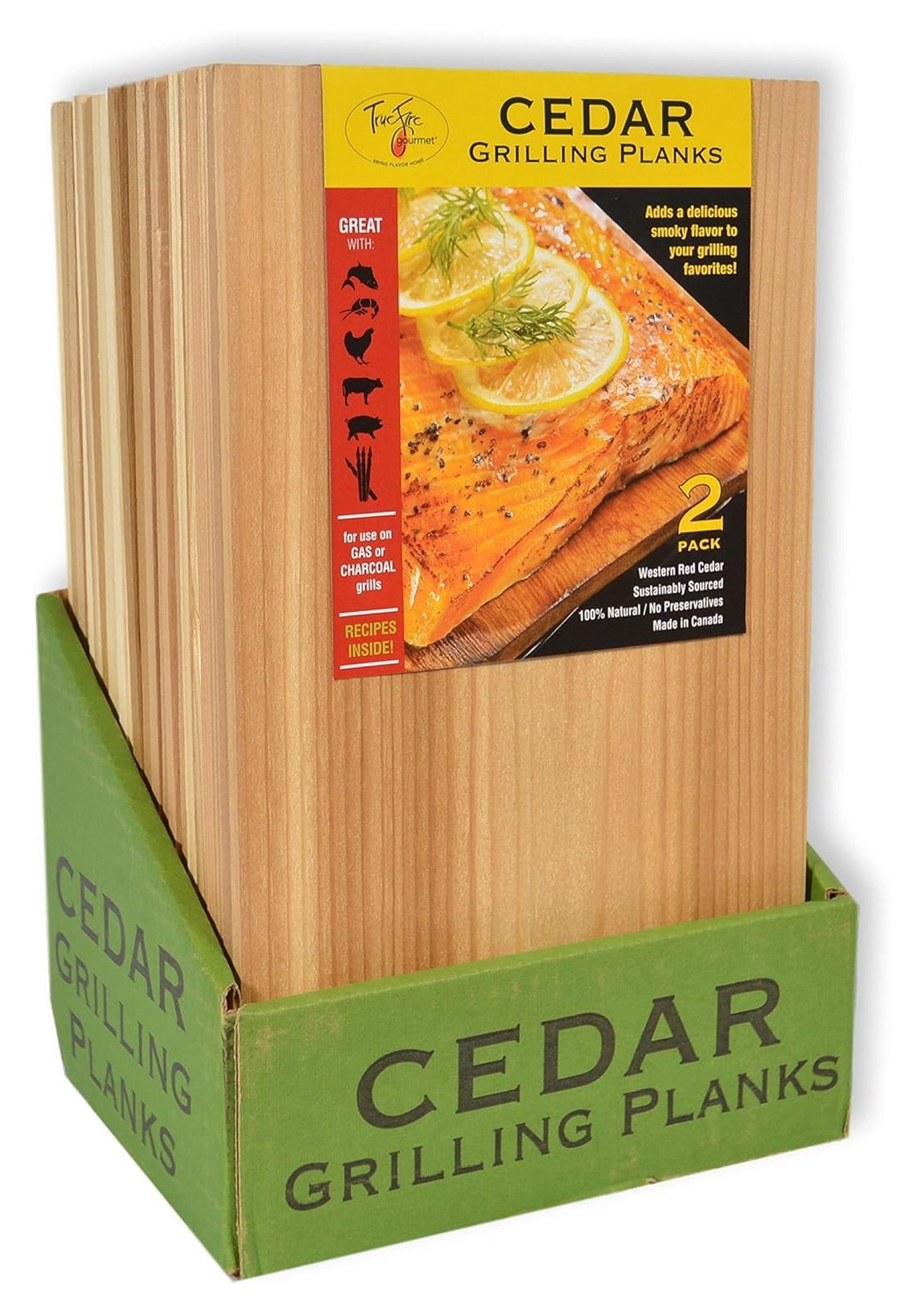 TrueFire Cedar Grilling Planks 7.25 x 16 (24Pack) Premium Sized