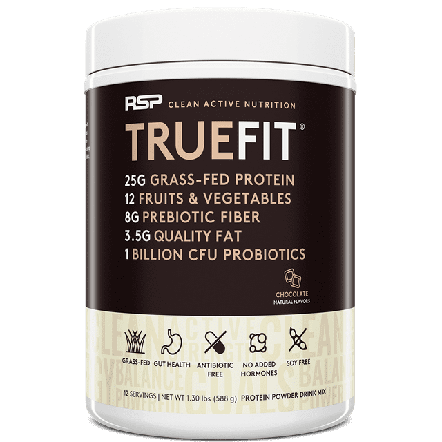 TrueFit Whey Protein Meal Replacement Shakes Powder, Grass Fed