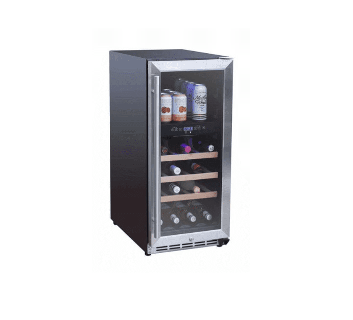 TrueFlame 15-inch Outdoor Rated Dual Zone Wine Cooler TF-RFR-15WD