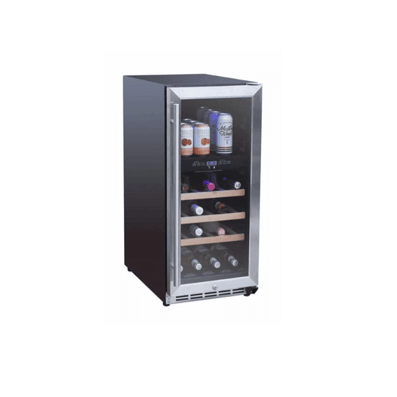 TrueFlame 15-inch Outdoor Rated Dual Zone Wine Cooler TF-RFR-15WD