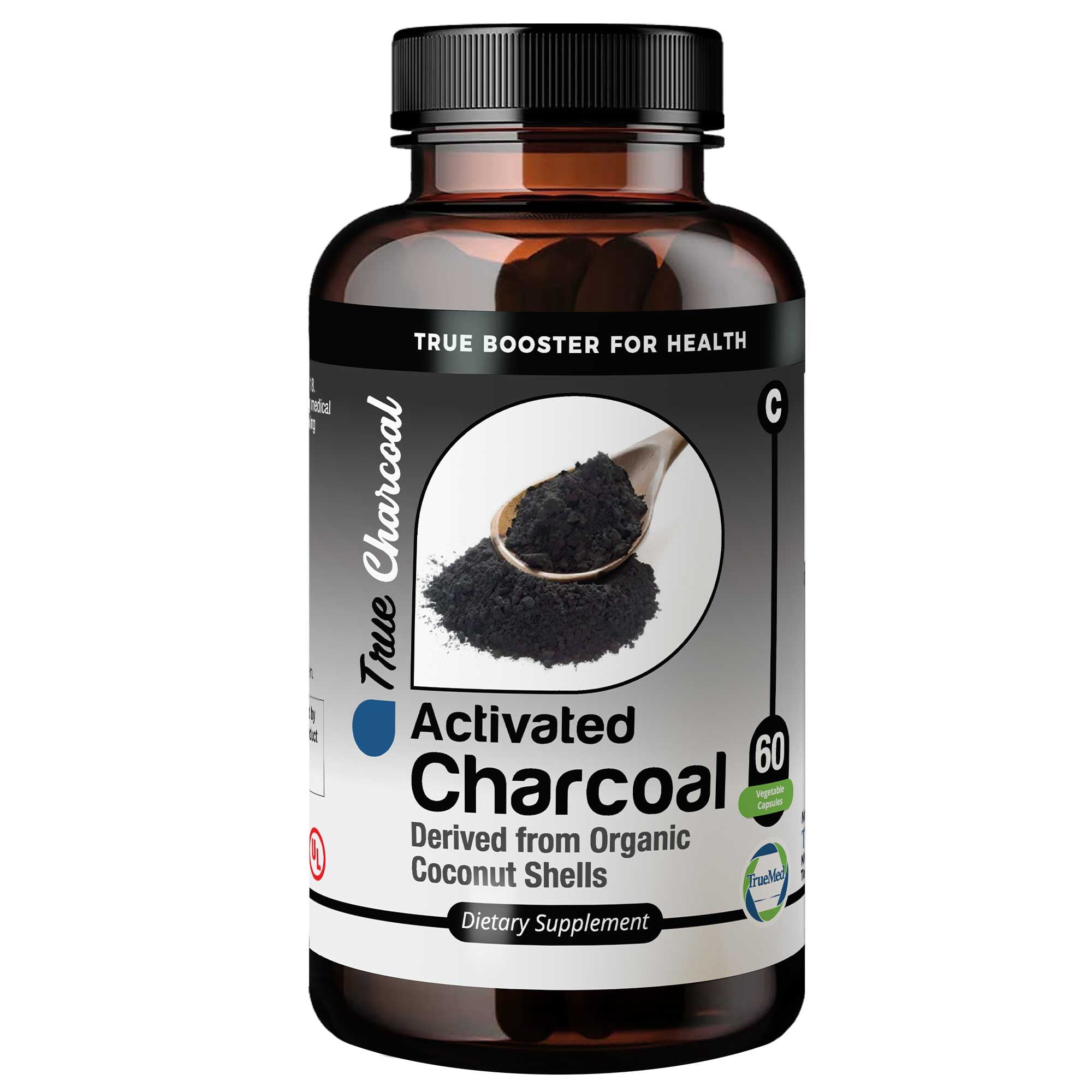 TrueMed Activated Charcoal Supplements 1200 Mg 60 Vegetable Capsules ...