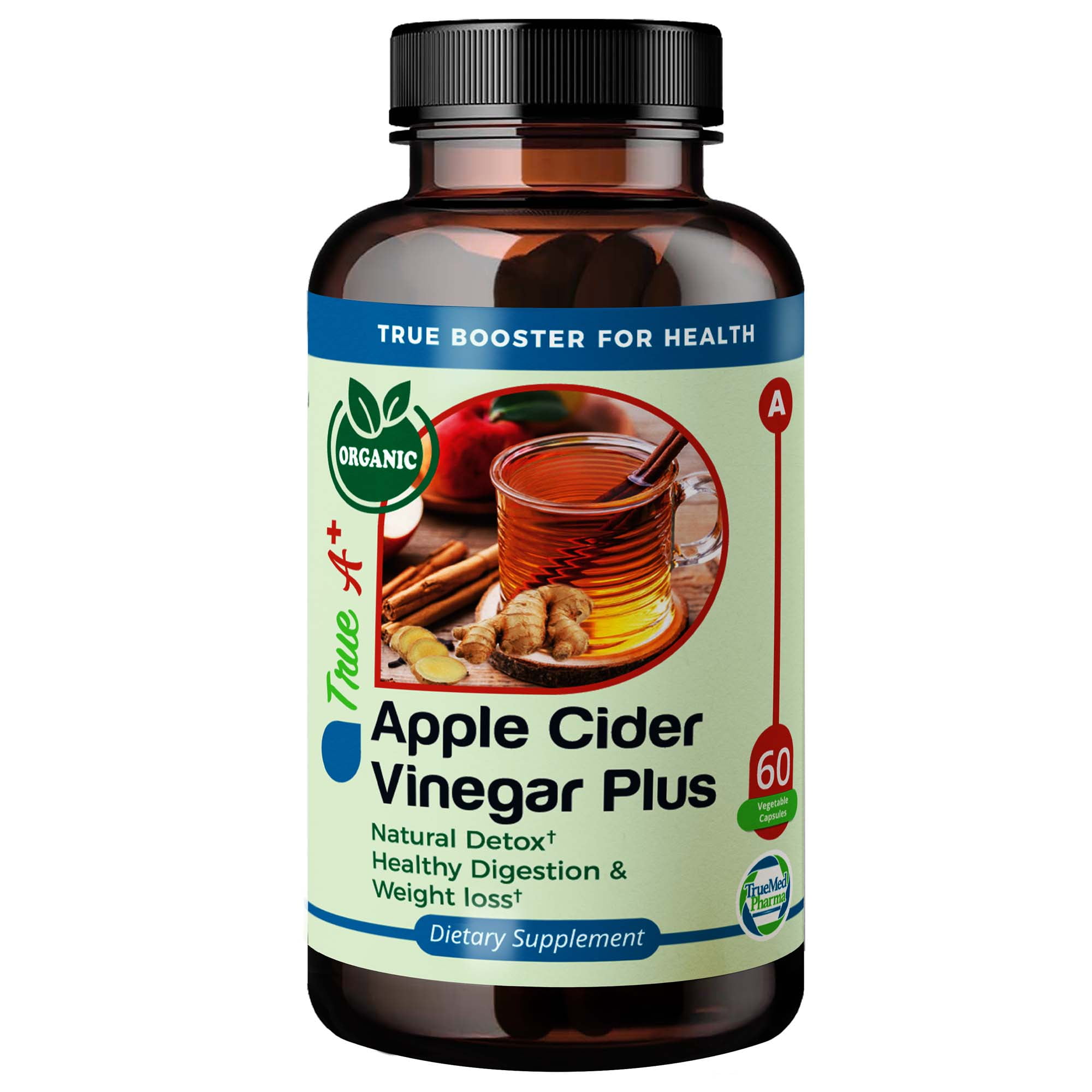TrueMed Apple Cider Vinegar Plus Ginger Root Cinnamon Bark Powder
