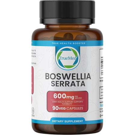 TrueMed Boswellia Serrata Extract Capsules 600 mg, 65% Boswellic Acid, Joint Support Supplement for Cartilage & Mobility, Non-GMO, Made in USA, 90 Capsules