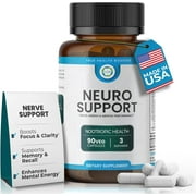 TrueMed Neuro Support Brain Health Supplement with Vitamins & Herbal Extracts for Focus, Memory & Mental Clarity | Caffeine Free | 90 Veg Capsules