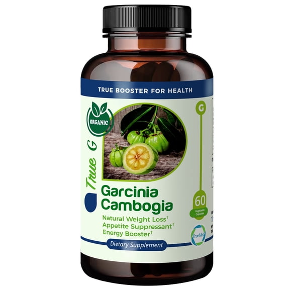 TrueMed Garcinia Cambogia Supplement 1000mg | Natural Weight Management, Appetite Support, Energy Booster, Metabolism Support, Non-GMO, Gluten-Free Dietary Supplement for Men & Women, 60 Capsules