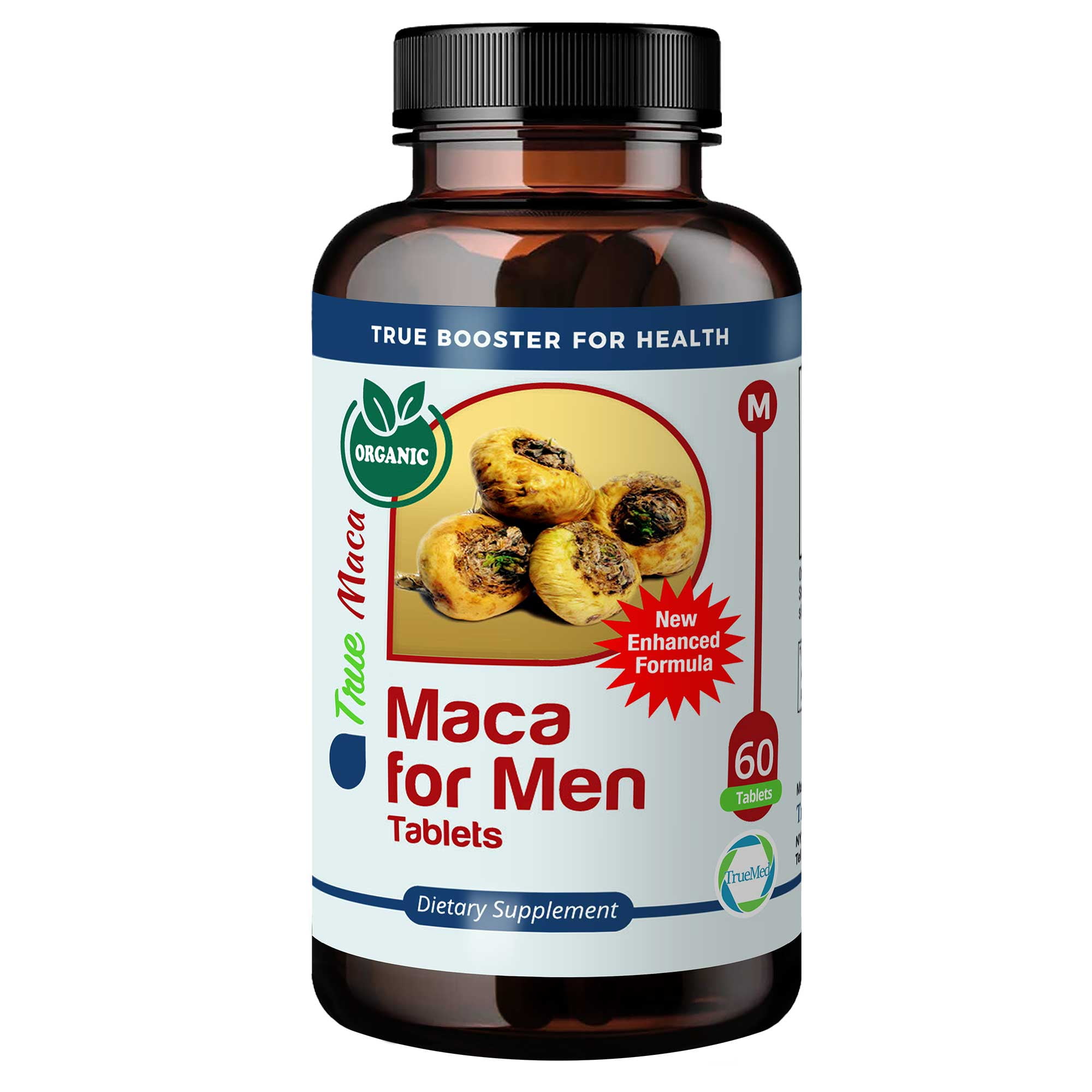 TrueMed Maca for Men Maca Root Support Performance and Fertility 800 mg 60 Tablets for Reproductive Health
