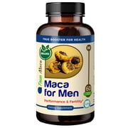 TrueMed Maca for Men 800 mg – Organic Gelatinized Maca Root & Horny Goat Weed – Libido Booster, Testosterone & Fertility Support – 60 Capsules