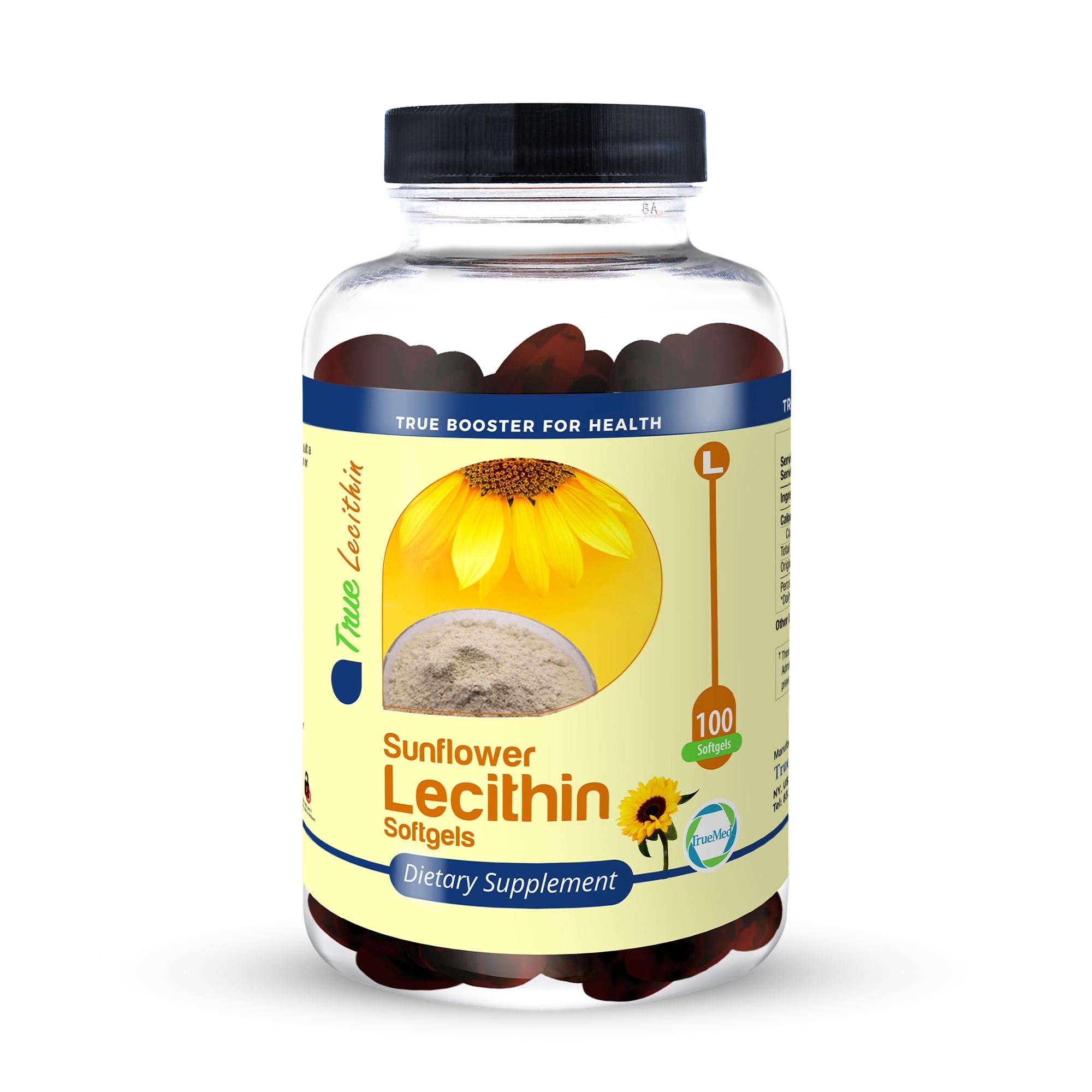 Truemed Milk Sunflower Lecithin 1200mg, 100 Softgels Lactation Support & Duct Relief for Breastfeeding Moms