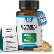 TrueMed 3-in-1 Fiber Supplement Capsules | 750mg Organic Fiber Blend with Psyllium Husk, Chia Seed & Flax Seed | Plant-Based Digestive & Heart Health Support | 90 Count