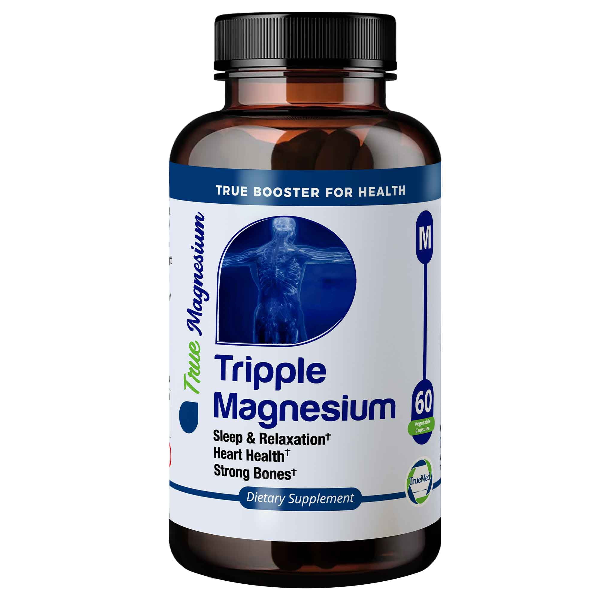 TrueMed Triple Magnesium as Dimagnesium Malate, Magnesium Citrate, and