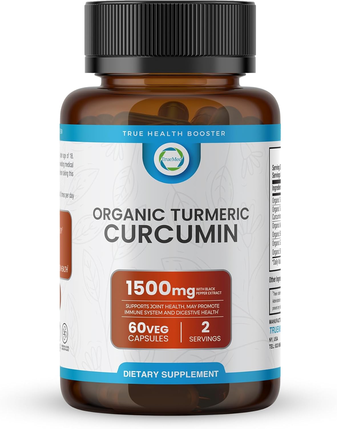 TrueMed Turmeric Curcumin Support Joint Health and Reduce Inflammation 1200 mg 60 Capsules