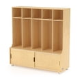 thumbnail image 1 of Wooden Classroom 5 Section Kids Locker With Storage, 1 of 6