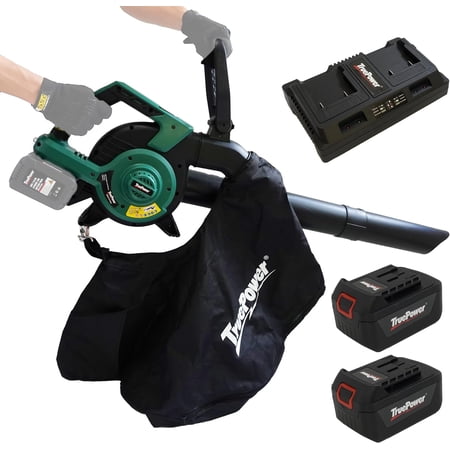 TruePower 40V Leaf Blower Vacuum Mulcher Lithium Ion Cordless Electric w/Batteries & Dual Charger