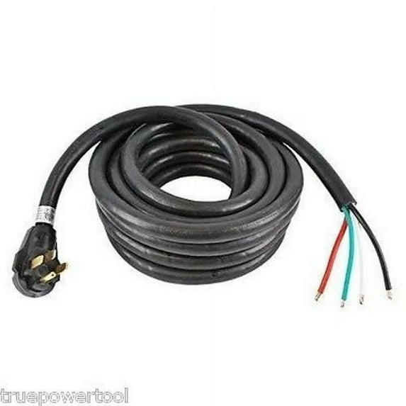 TruePower 6/3+8/1 36 foot 50 amp RV Power Cord "Life Line" with Loose End, ETL Certified