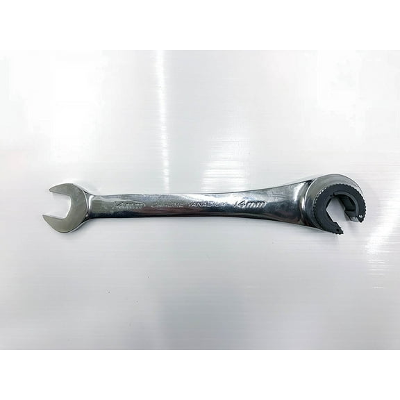 TruePower Oil Hose Ratcheting Wrench 8mm-19mm, Double Open Ended (14mm)