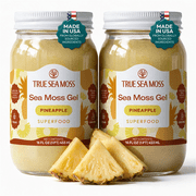 True Sea Moss   Sea Moss Gel   Wildcrafted Seamoss, Fruits & Jarred Vegetables   Pineapple, Pack of 2 Labels may Vary