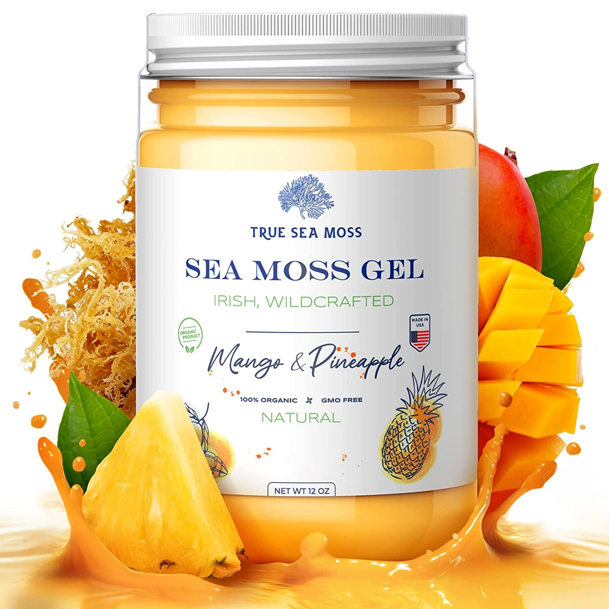 Wildcrafted Irish Sea Moss Gel – Nutritious Raw Seamoss Rich in Minerals,  Proteins & Vitamins – Antioxidant Health Supplement, Vegan-Friendly Made in