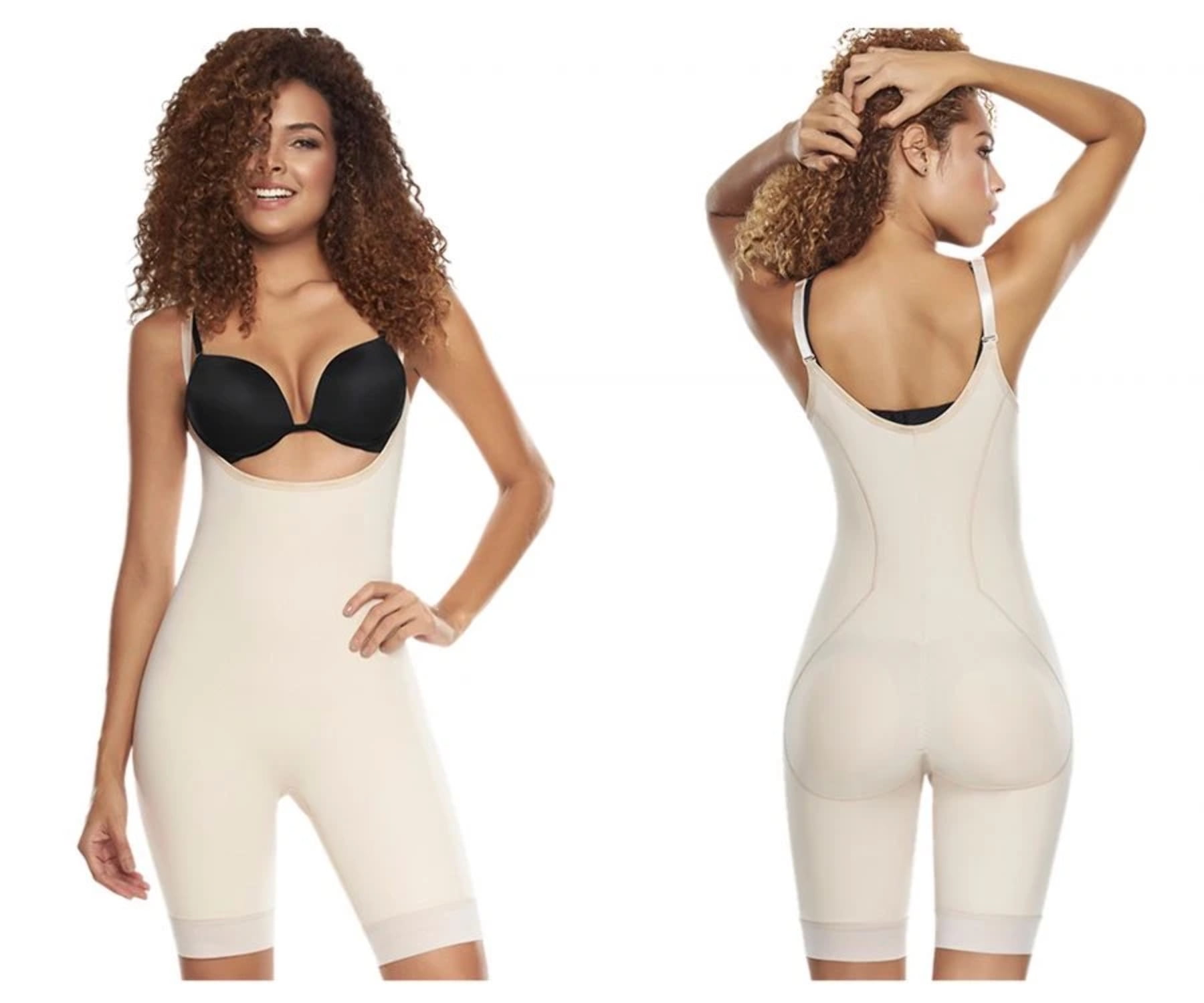 TrueShapers 1205 Slimmer Firm Control Open-Bust Bodysuit with Removable Pads
