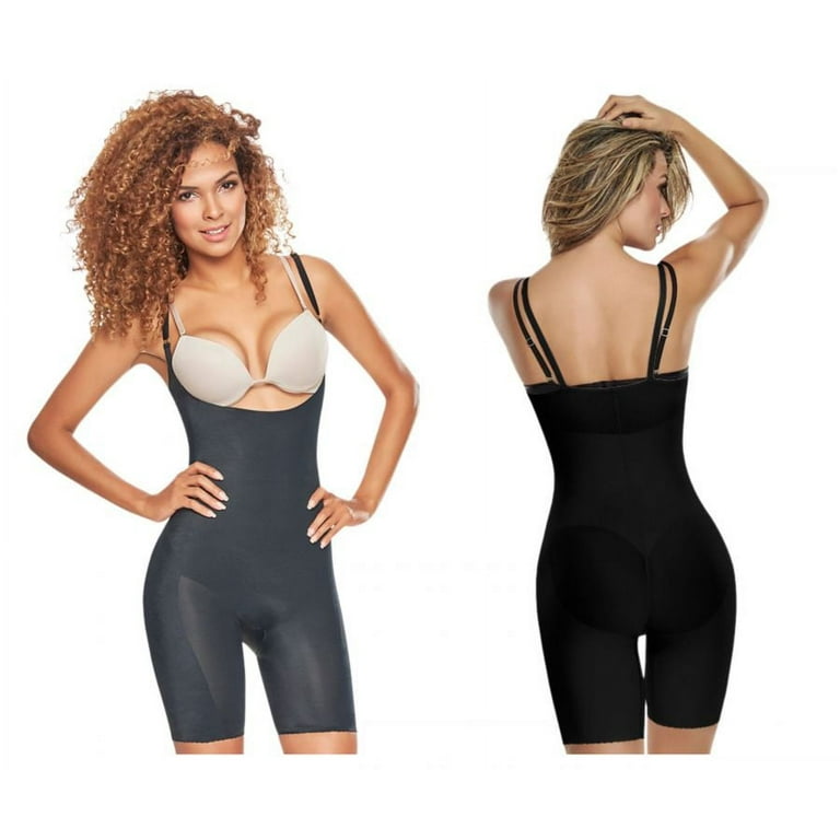 TrueShapers 1272 Mid-Thigh Invisible Open Bust Bodysuit 