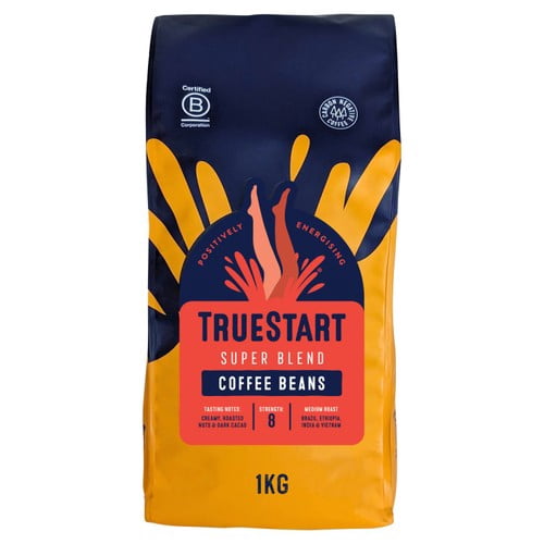TrueStart Super Blend Coffee Beans 1kg, British Import (Pack of 2)