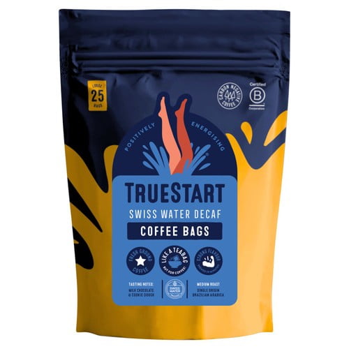 TrueStart Swiss Water Decaf Loose Coffee Bags x25 200g, British Import (Pack of 2)