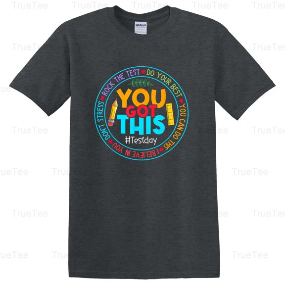 TrueTee11 Iconic Test Day Rock The Test Teacher Testing You Got This Motivation School Exam T-Shirt, for Unisex, up to size 5XL.