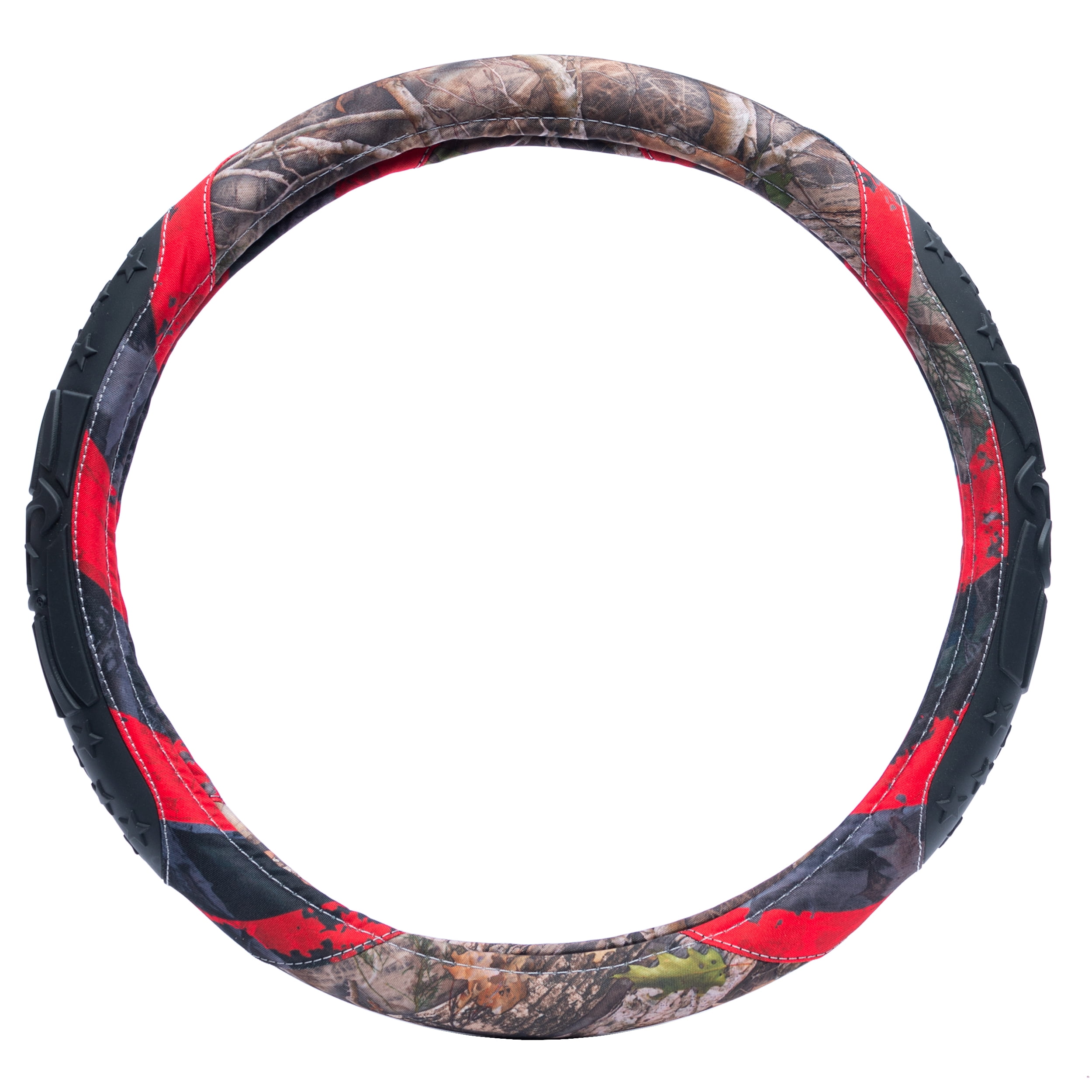 TrueTimber Kanati Freedom Steering Wheel Cover, Anti Slip & Odor Free, Car, Truck, SUV Accessories, Universal Fit 14.5” – 15.5”, Auto, Camouflage and Red